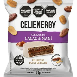Alfajor de Cacao Maní Celienergy Sin Gluten 50 Gramos- COPIA
