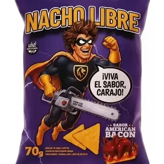 Nacho Libre Snack Sabor American Bacon Sin Gluten 70 Gramos