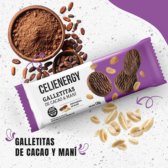 Galletitas De Cacao Y Maní Celienergy Sin Gluten