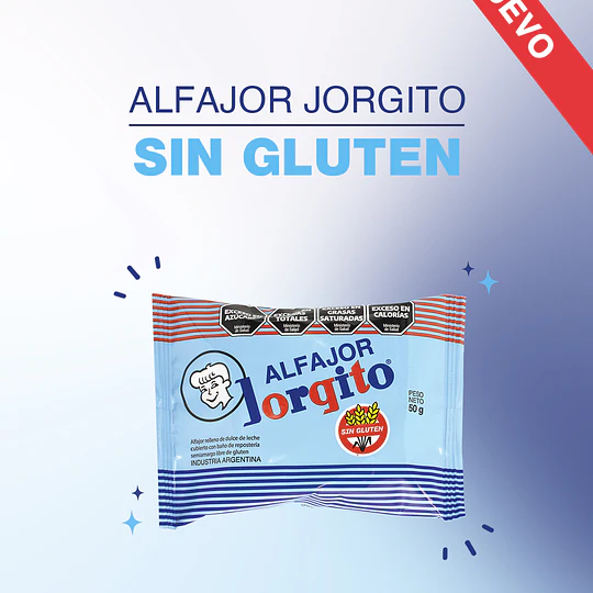 Nuevo Alfajor Jorgito Negro Sin Gluten