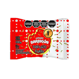 Nuevo Alfajor Barrigón Triplazo Frutilla Dulce De Leche 100 Gramos