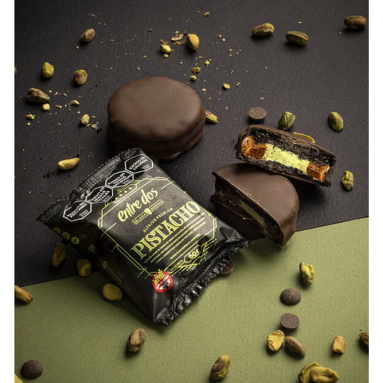 Alfajor Premium Black Edition Entre Dos Pistacho Sin Gluten