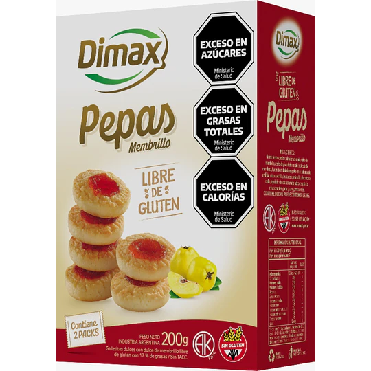 Galleta Dimax Pepas Membrillo Sin Gluten