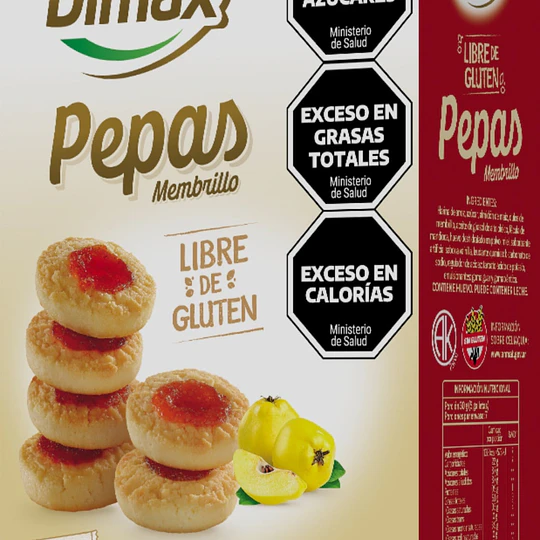 Galleta Dimax Pepas Membrillo Sin Gluten