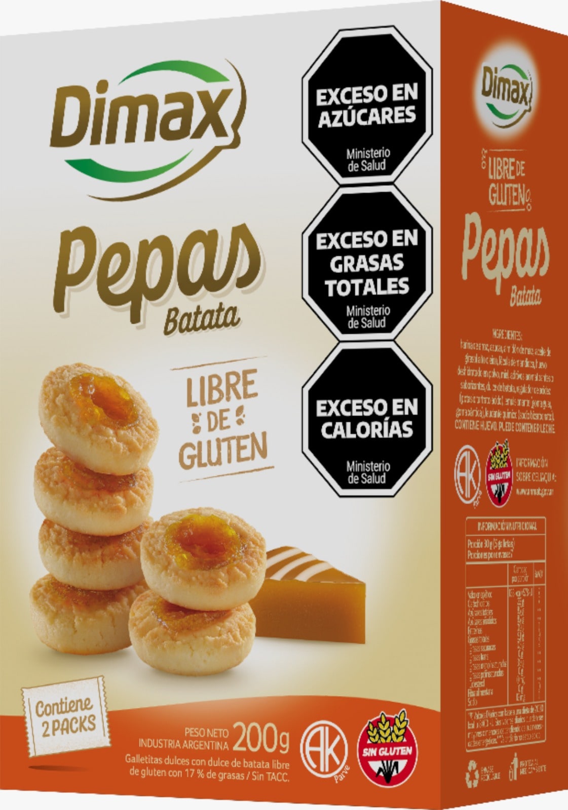 Pepas de Batata Dimax Libre Gluten