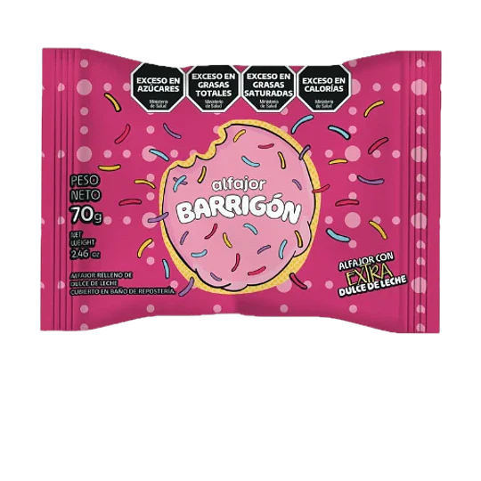 Nuevo Alfajor Barrigon Negro 70 Gramos