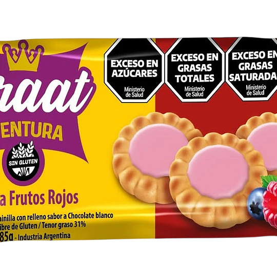Galletitas Praat Sabor Vainilla Frutos Rojos Sin Gluten Veganas 85 Gramos