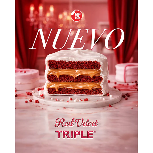 Nuevo Alfajor Red Velvet Triple Fantoche 100 Gramos