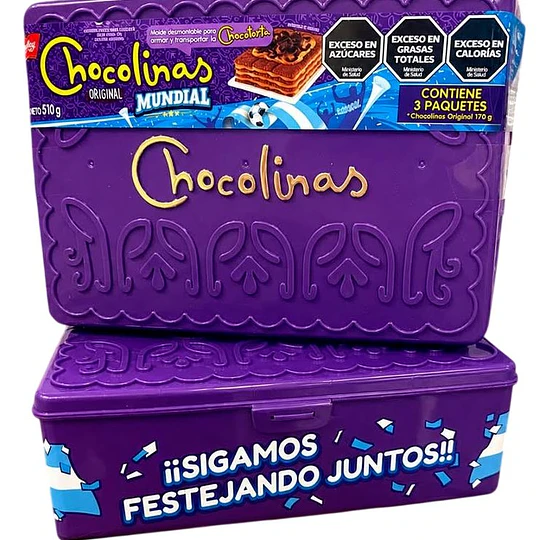 Molde o Tupper Galletitas Chocolinas Edición Mundial Más 3 Paquete Galletas