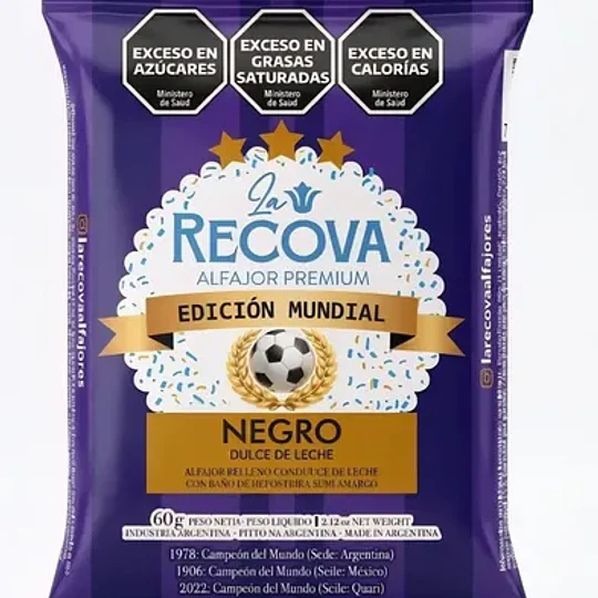 Nuevo Alfajor La Recova Edición Mundial Negro