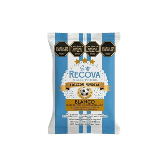Nuevo alfajor La Recova Mundial Blanco