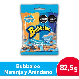 Gomitas Gusanitos Acidos Bubbaloo Naranja Arandano Sin Gluten