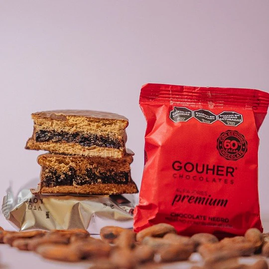 Alfajor Chocolate Negro Relleno Mermelada Frutos Rojos