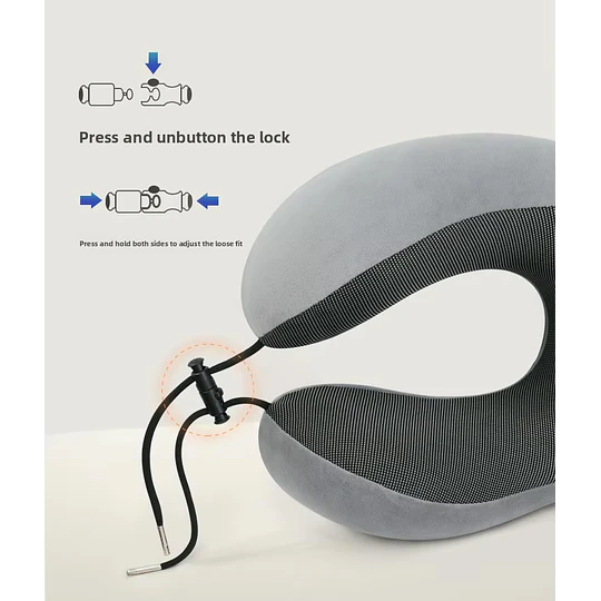 Cojin para Viaje Con Reposa Cabeza y Broche Ajustable