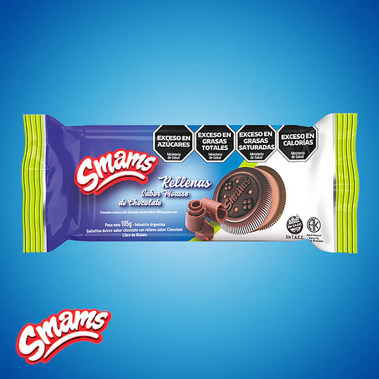 Galletas Rellenas Sabor Mousse Chocolate Smams Sin Gluten