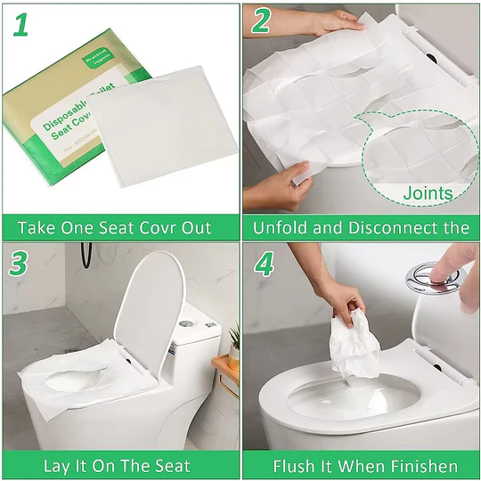 Set 10 Funda de Papel Desechable Para Asiento Inodoro