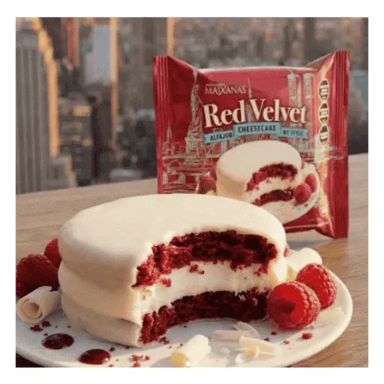Alfajor Red Velvet Cheesecake Ny Style Maixanas Sin Gluten 70 Gramos