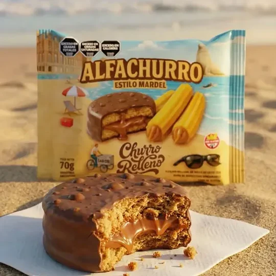 Nuevo Alfajor Alfachurro Dulce Leche Sin Gluten 70 Gramos