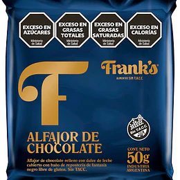 Alfajor Franks de Chocolate Negro Sin Gluten 70 Gramos