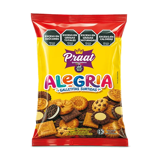 Galletitas Surtidas Alegría Praat Vegana Sin Gluten 180 Gramos
