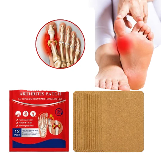 Set 12 Parches para Artritis Metabólica y Alivio Dolor Articular