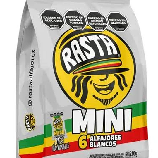 Bolsa Alfajor Rasta Mini Blanco 6 Unidades
