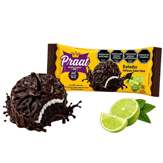 Galletitas Bañadas Chocolate Rellenas Mousse Lima Praat Sin Gluten 120 Grs