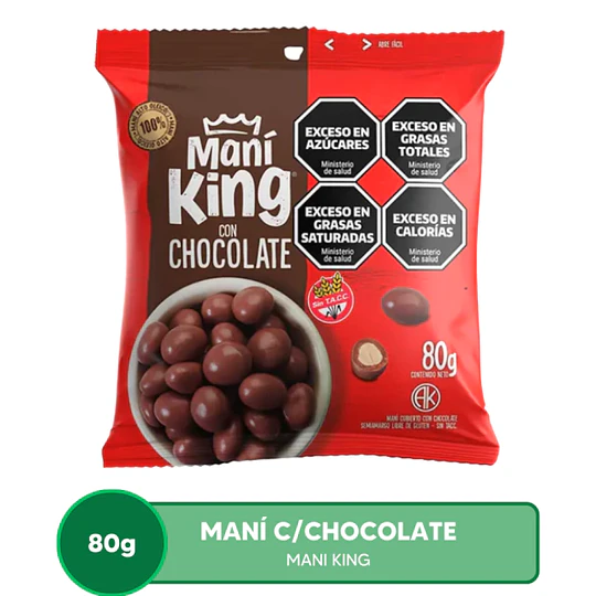 Maní con Chocolate Semiamargo Sin Gluten 80 Gramos