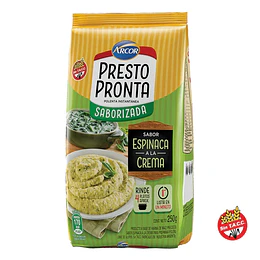 Polenta Presto Pronta Sabor Espinaca a la Crema Sin Gluten 250 Gramos