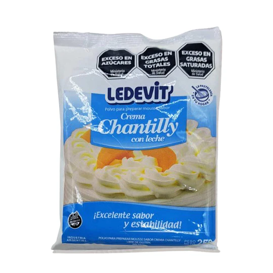 Polvo Para Preparar Chantilly Sin Gluten Ledevit 250 Gramos