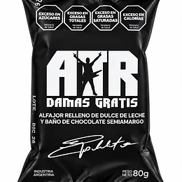 Nuevo Alfajor ATR Damas Gratis Negro 80 Gramos