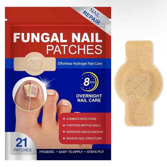 Set de 21 Parches de hidrogel para el tratamiento nocturno de hongos en las uñas 