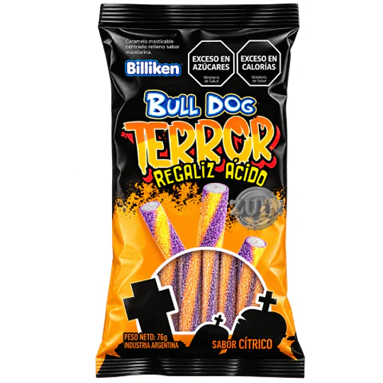 Gomitas Regaliz Terror Ácido Sabor Citrico 75 Gramos