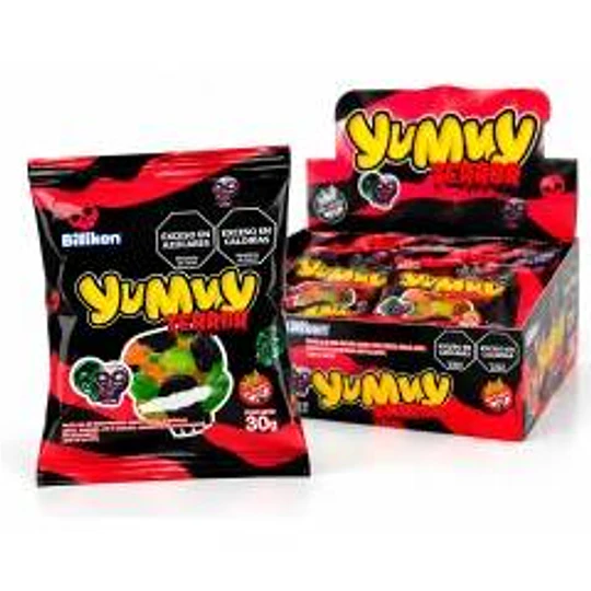 Caja 12 Sobres Gomita Yummy Terror Sin Gluten