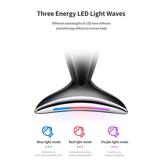Masajeador Facial y Reductor de Papada con Terapia de Luz LED,