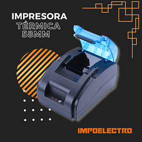 Impresora Térmica 58mm con conexión para Bluetooth y PC 