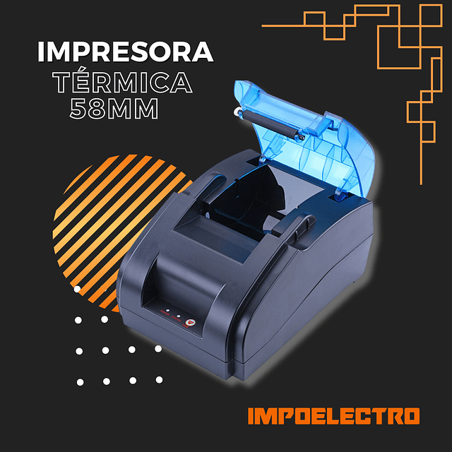 Impresora Térmica 58mm con conexión para Bluetooth y PC 