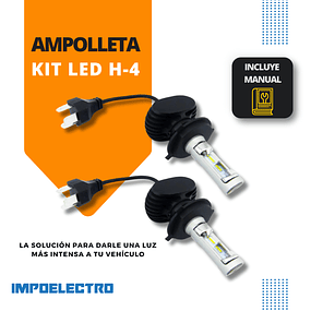 Ampolleta Kit LED H-4 Mod. S1 De 12 LED, 12/24 Volt. En Caja