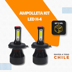 Ampolleta Kit LED H-4, 120Watt, 12.000Lm, 12/24V, Pro-Ledusa. Set X 2.