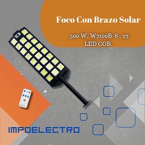 Foco Con Brazo Solar, 500 W, W7100B-8 , 23 LED COB.