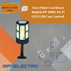 Foco Solar Con Brazo Modelo PP-890C De 17 LED COB Con Control.