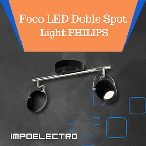 Foco LED Doble Spot Light PHILIPS Modelo RIVANO Negro.