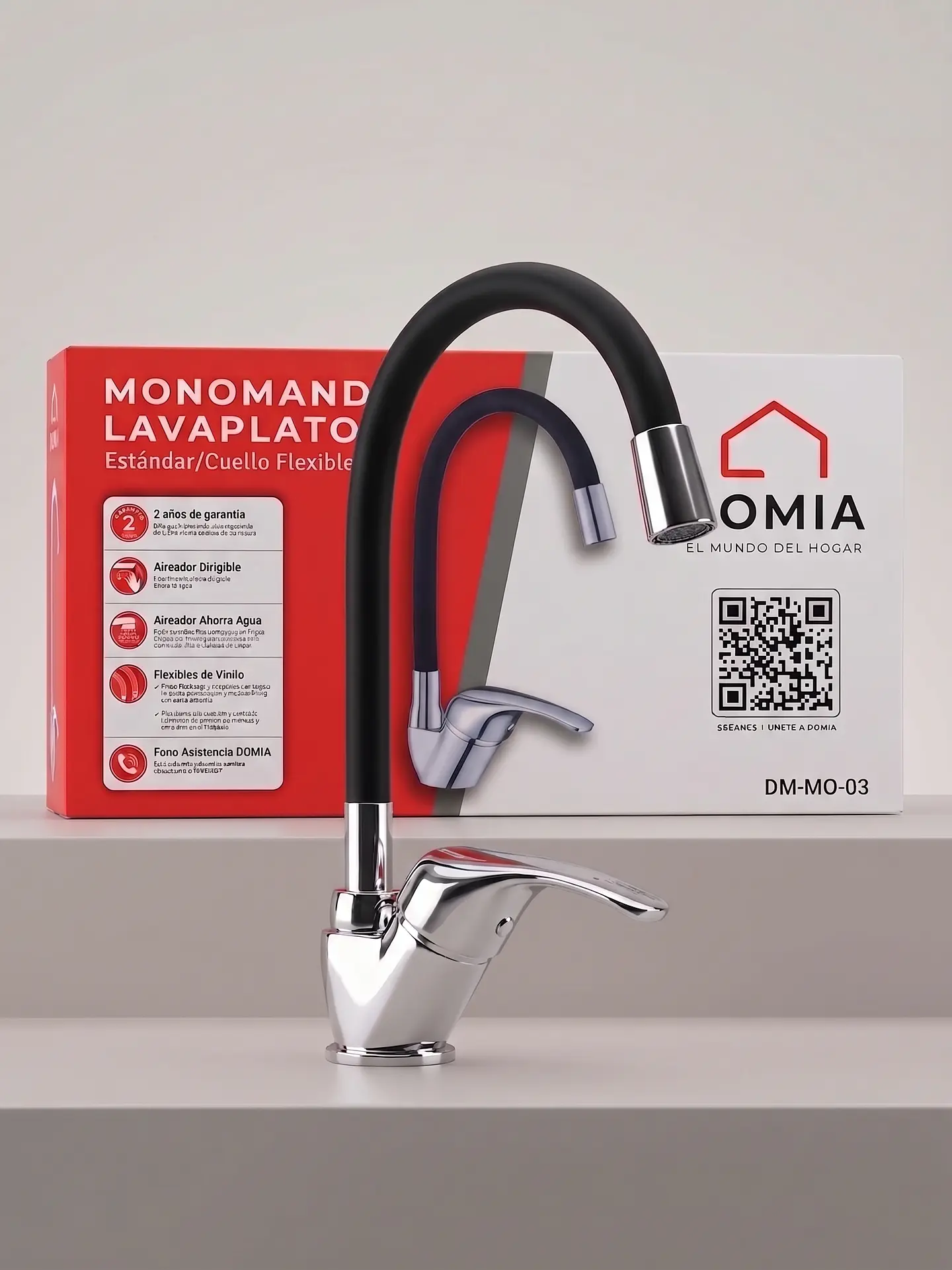 Monomando Lavaplatos Cuello Flexible 1
