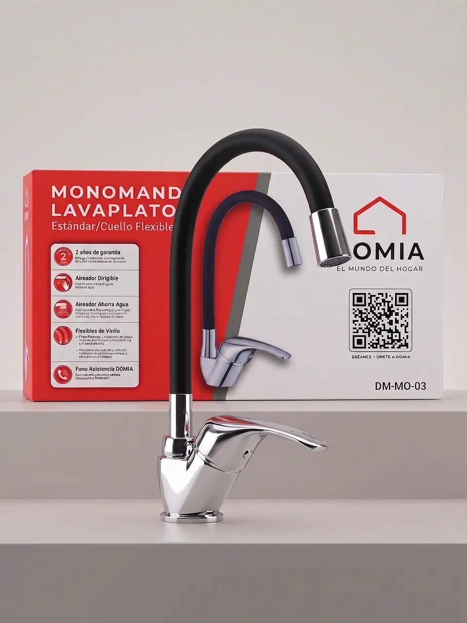 Monomando Lavaplatos Cuello Flexible 1