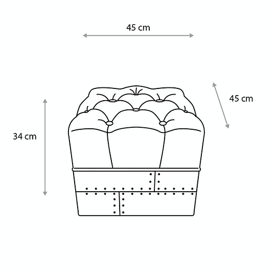 Ottoman Cuero Aluminio Capitone