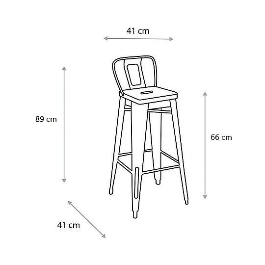 Piso Tolix Respaldo Bajo 66cm