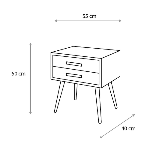 Velador Nórdico 2 cajones