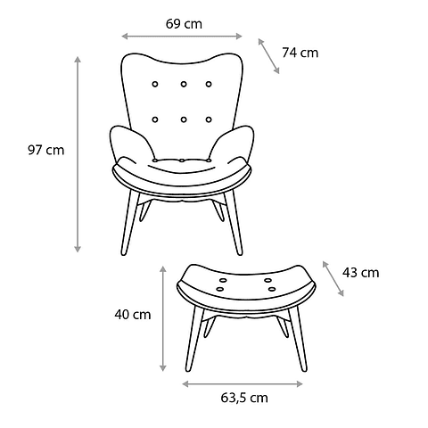 Sillón R160 Con Ottoman