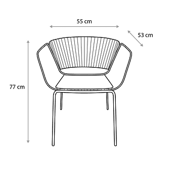 Silla Ecus Pies Metálicos