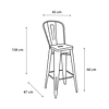 Piso Tolix Respaldo Alto 66cm